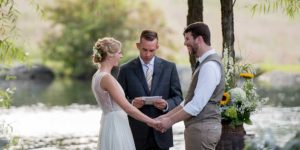 Lancaster Rustic Wedding ceremony lakeside